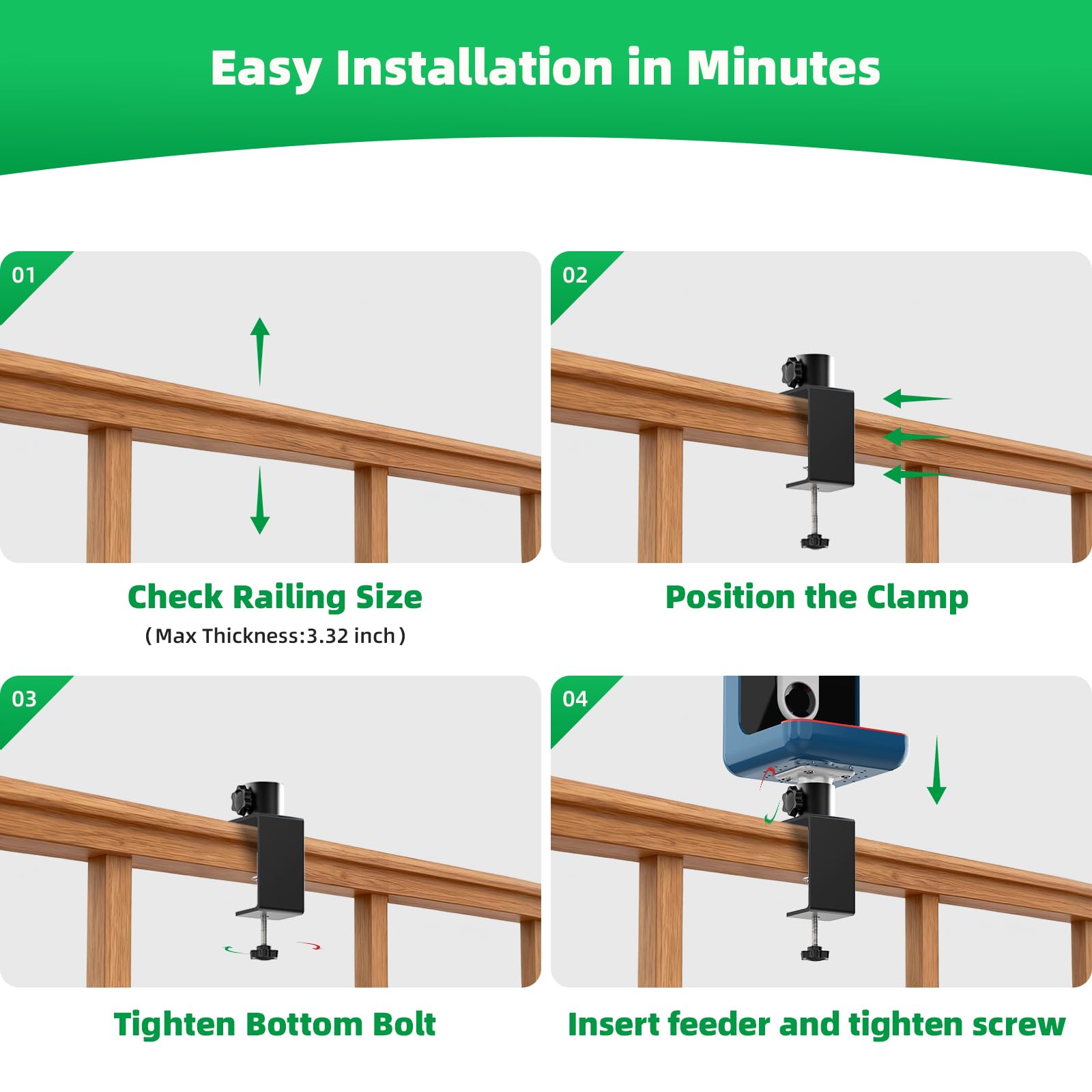 Nakucholy anti-shake screw stabilizes the feeder for crisper videos in wind.