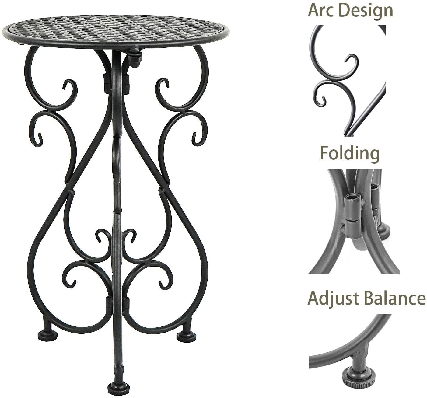 NAKUPE 17-inch tall pedestal raises plants while protecting floors with non-slip pads.