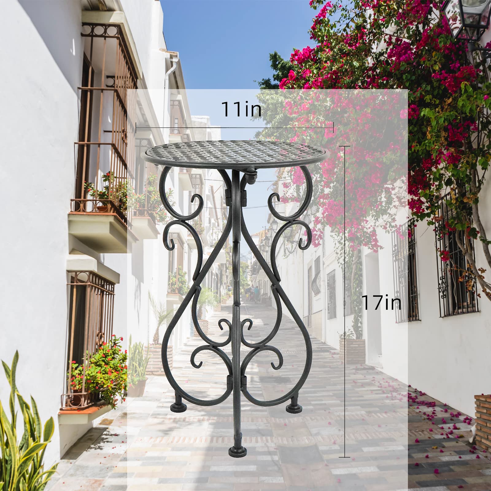 NAKUPE metal plant stand 3-leg base ensures durable balance for heavy pots