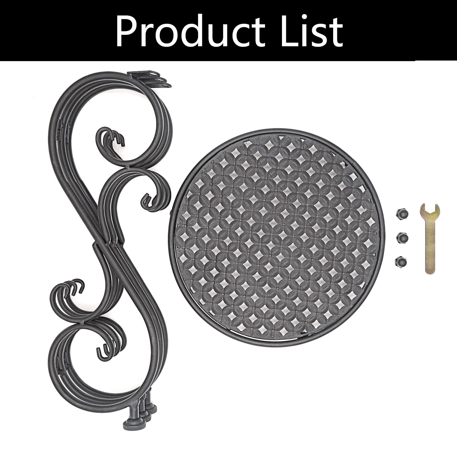 NAKUPE metal plant stand closeup finish shows matte coating and rust resistance