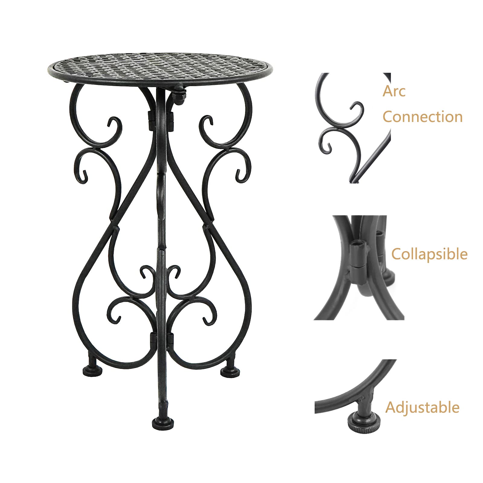 NAKUPE metal plant stand outdoor garden scene demonstrates weather-ready design
