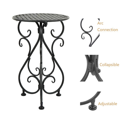 NAKUPE metal plant stand outdoor garden scene demonstrates weather-ready design