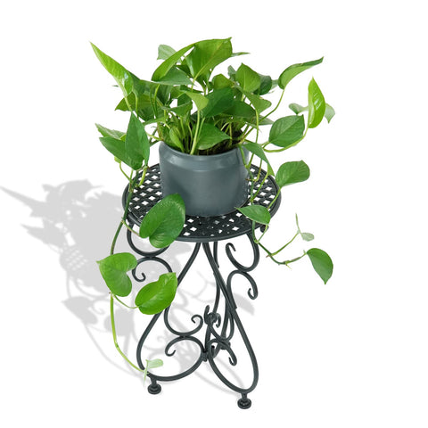 NAKUPE metal plant stand side view highlights sturdy three-leg stability