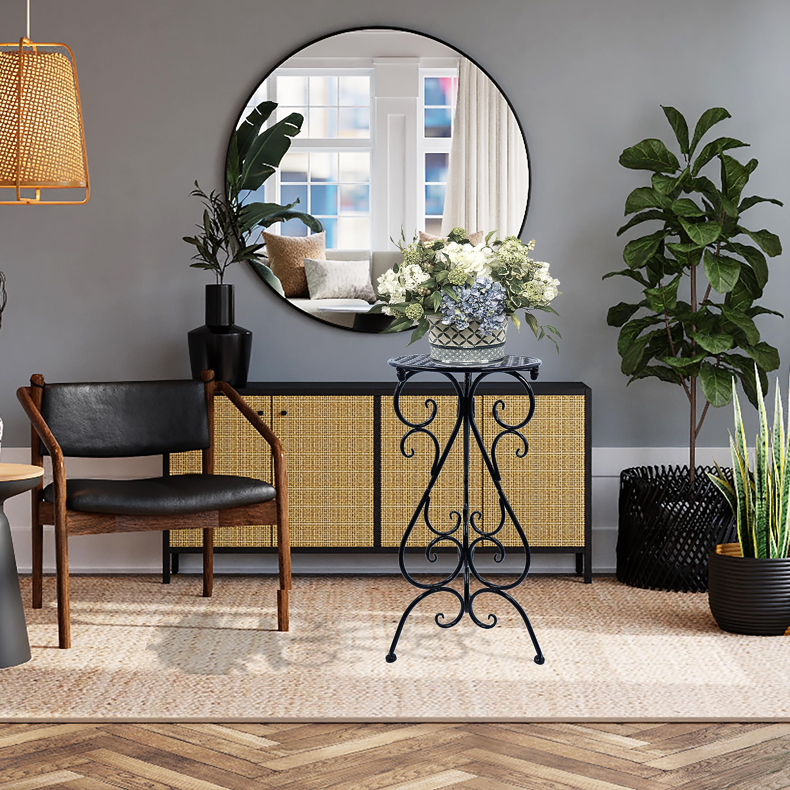 NAKUPE tall pedestal elevates plants for better visibility in any space