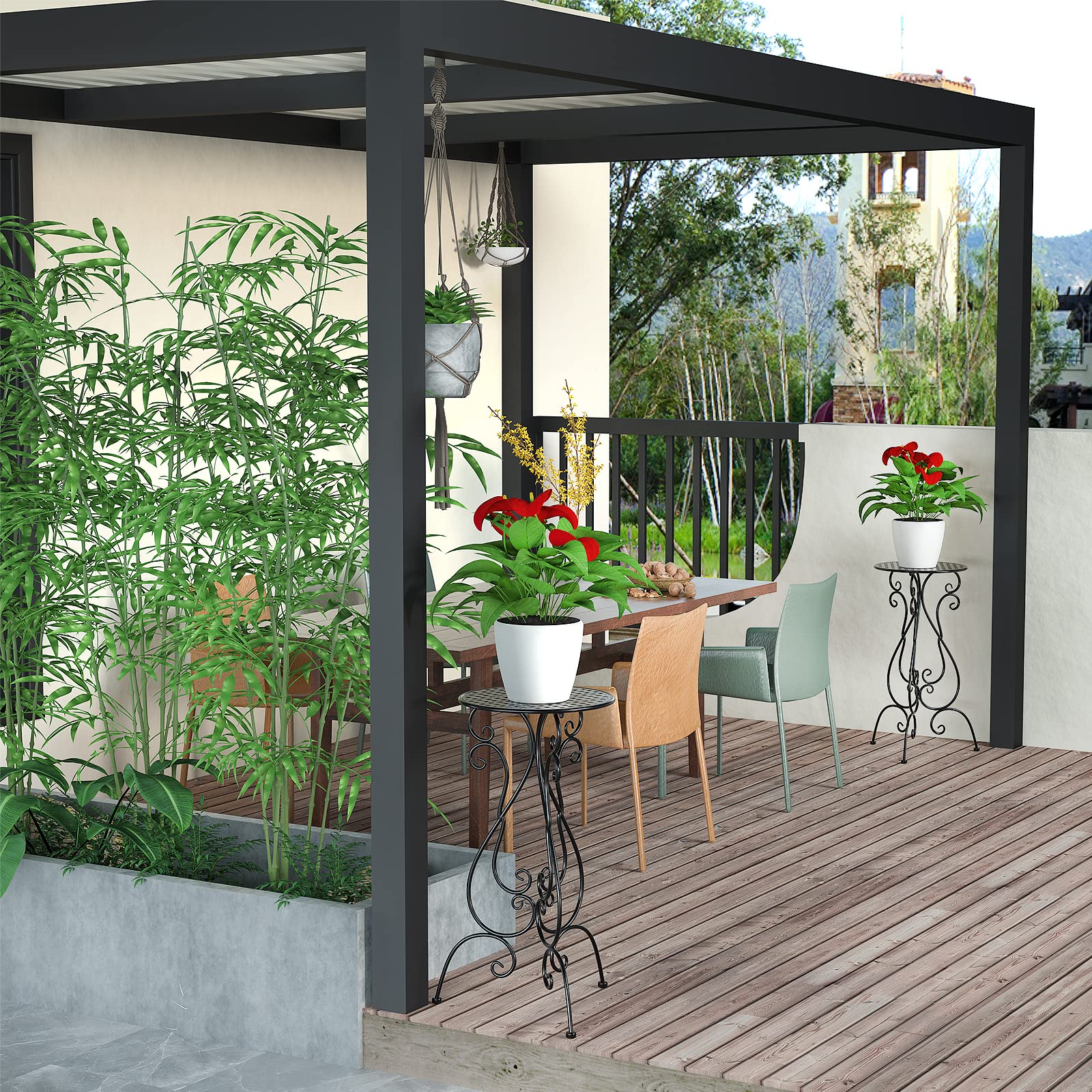 NAKUPE two-pack of metal plant stands for cohesive display