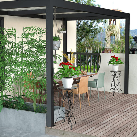 NAKUPE two-pack of metal plant stands for cohesive display