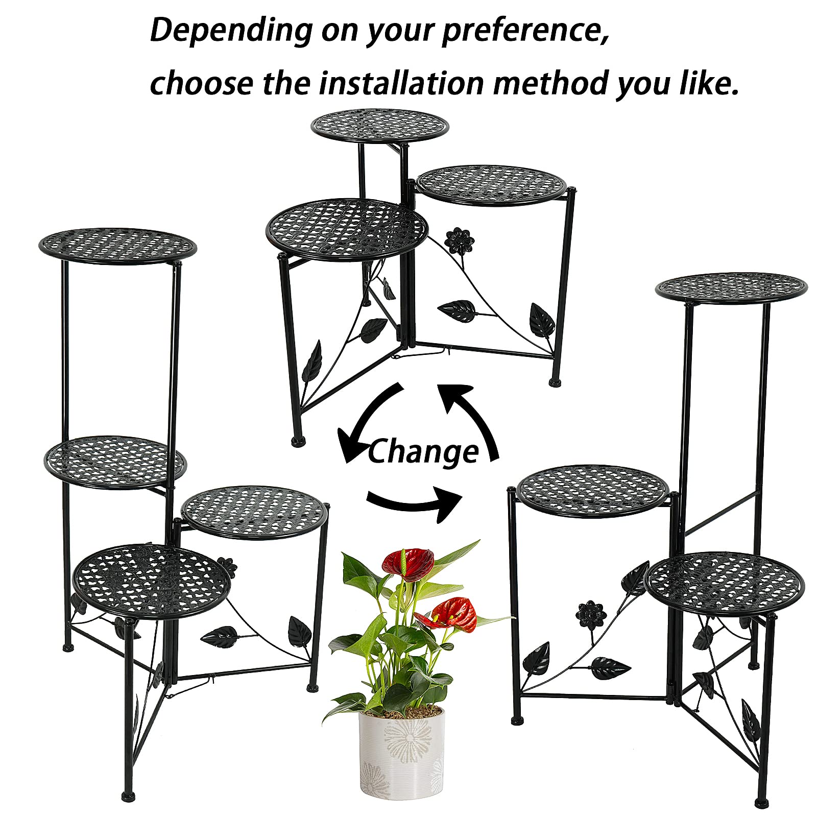NAKUPE sturdy metal stand with protective feet to prevent floor scratches