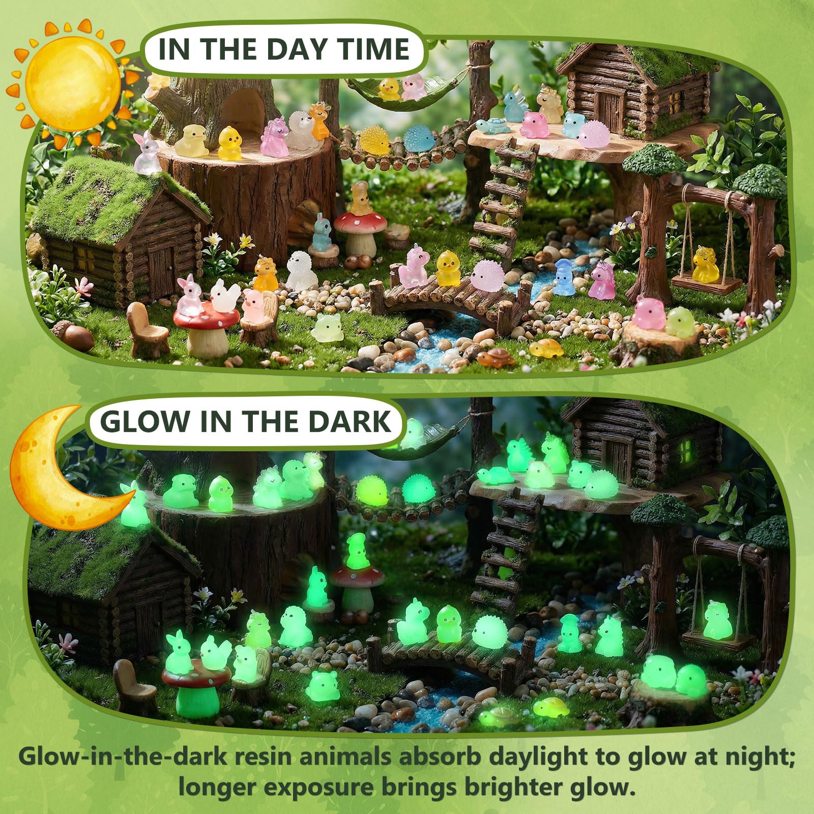 Naler glow resin piggy figures boost mini scene appeal and cake toppers