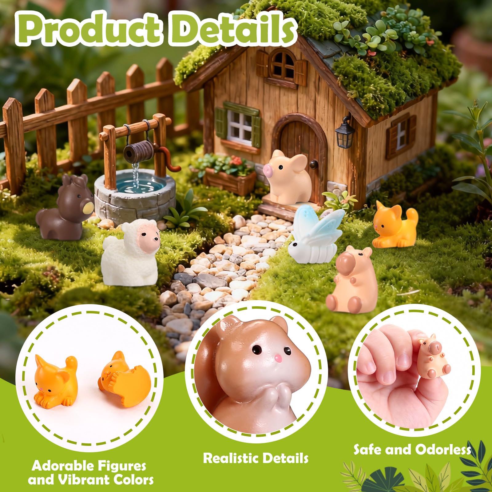 Naler mini resin rabbit for moss gardens and cake toppers