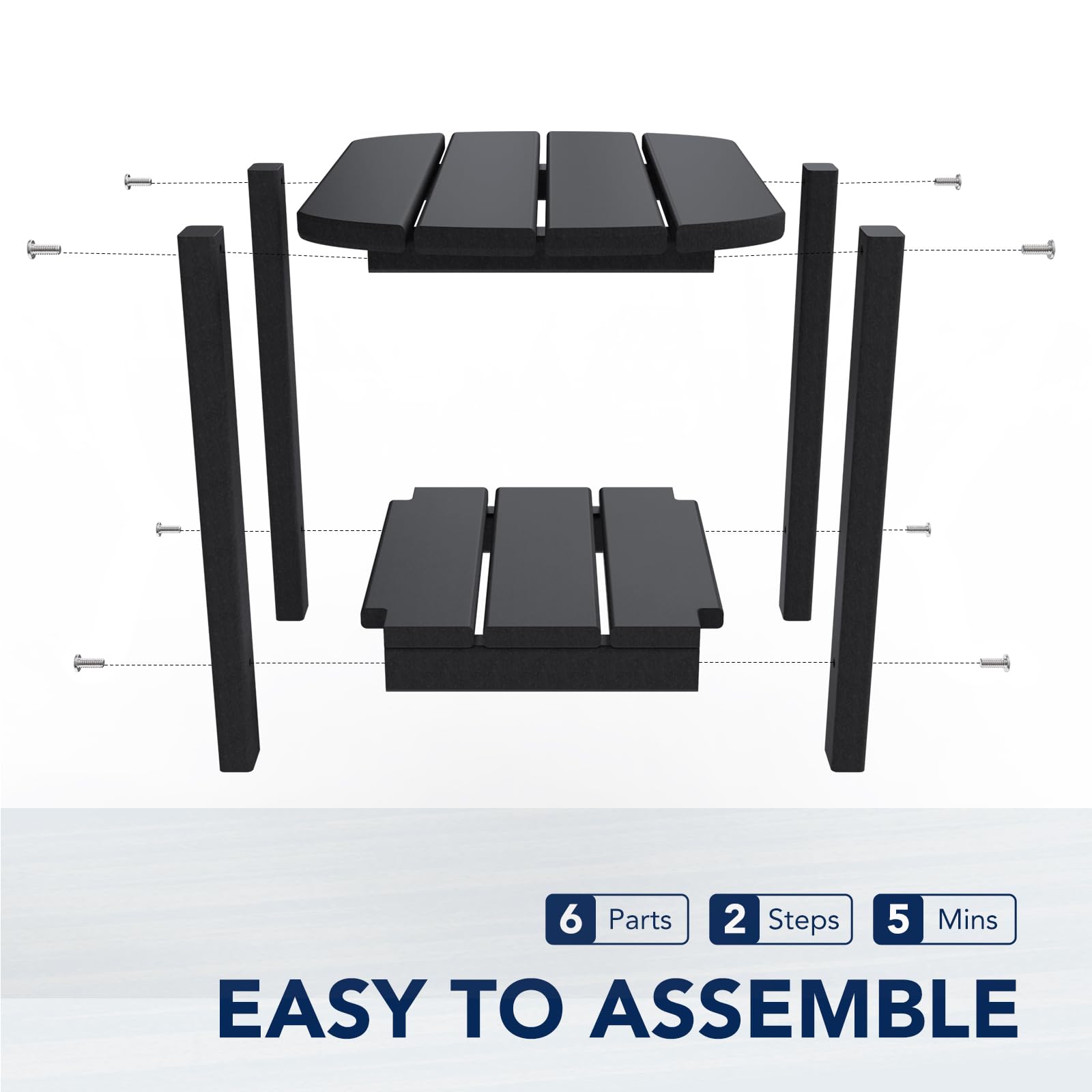 nalone easy-assembly end table ships with parts and clear directions