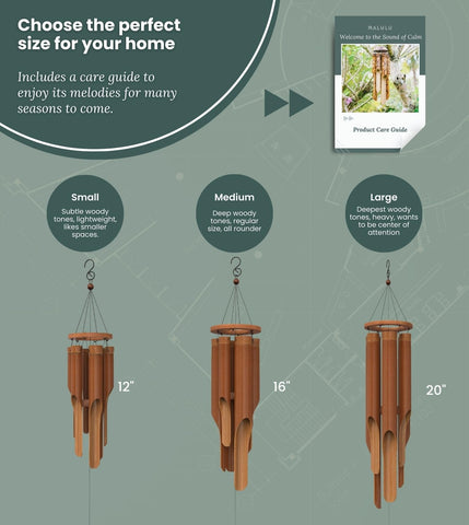 Nalulu Classic Bamboo Wind Chime gift-ready packaging emphasizes thoughtful gift option.