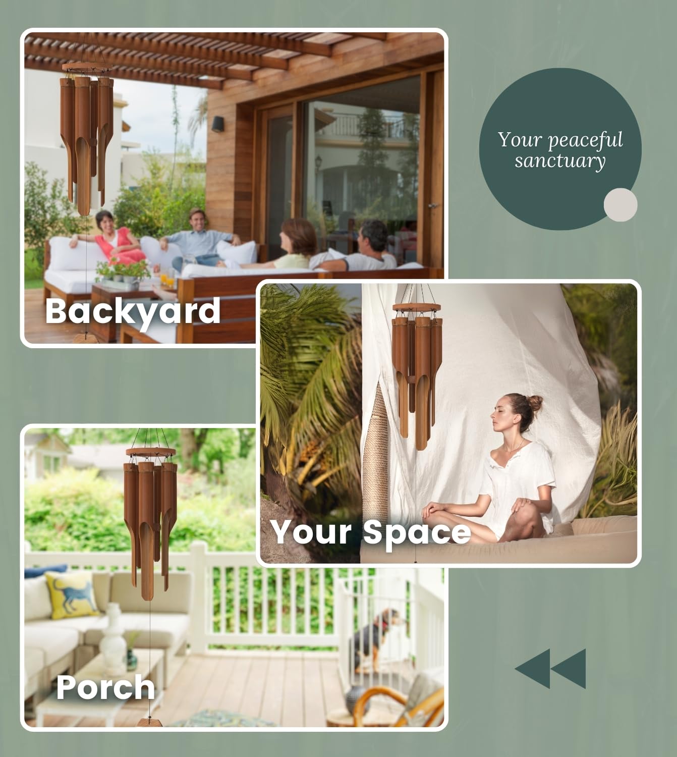Nalulu Classic Bamboo Wind Chime handcraft tone showcases unique resonance.