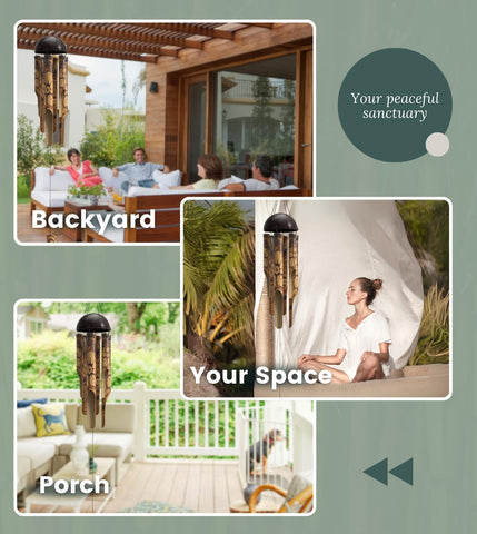 Nalulu wind chime close-up of the coconut crown detail adding coastal charm and balance.