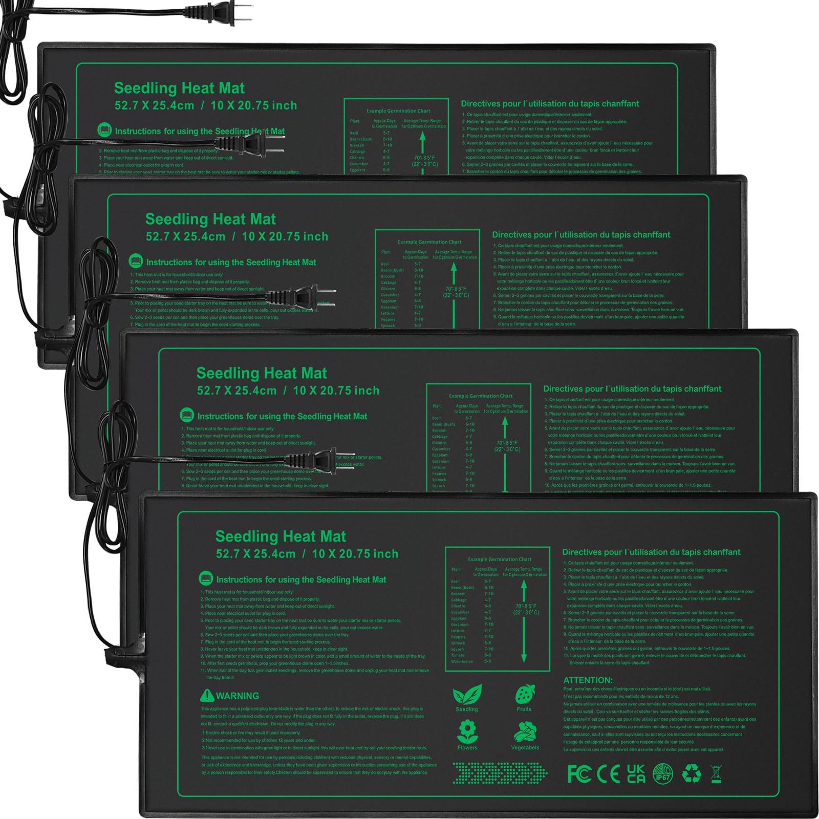 NAMOTEK seedling heat mat under seed tray for uniform warmth