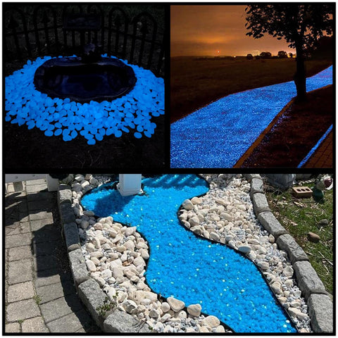 NAMTSO Glow in The Dark Rocks bag with 500 blue glow stones for outdoor lighting