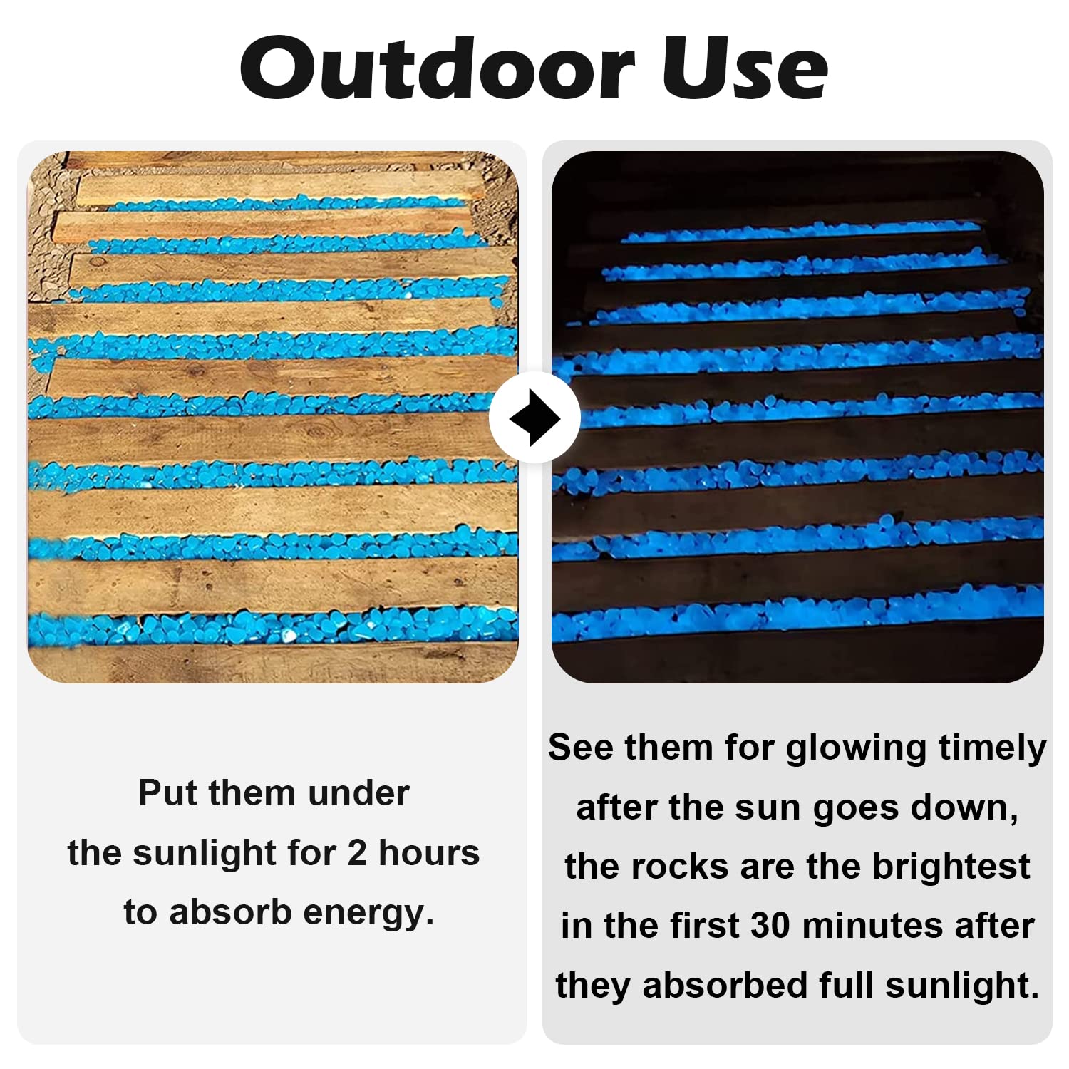 NAMTSO Glow in The Dark Rocks decorate garden beds with ambient glow