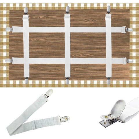 Namubarwa Hidden Strap Tablecloth Clip secure on windy outdoor table.