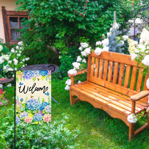 Nanafast machine-washable spring flag for easy care and year-round use.