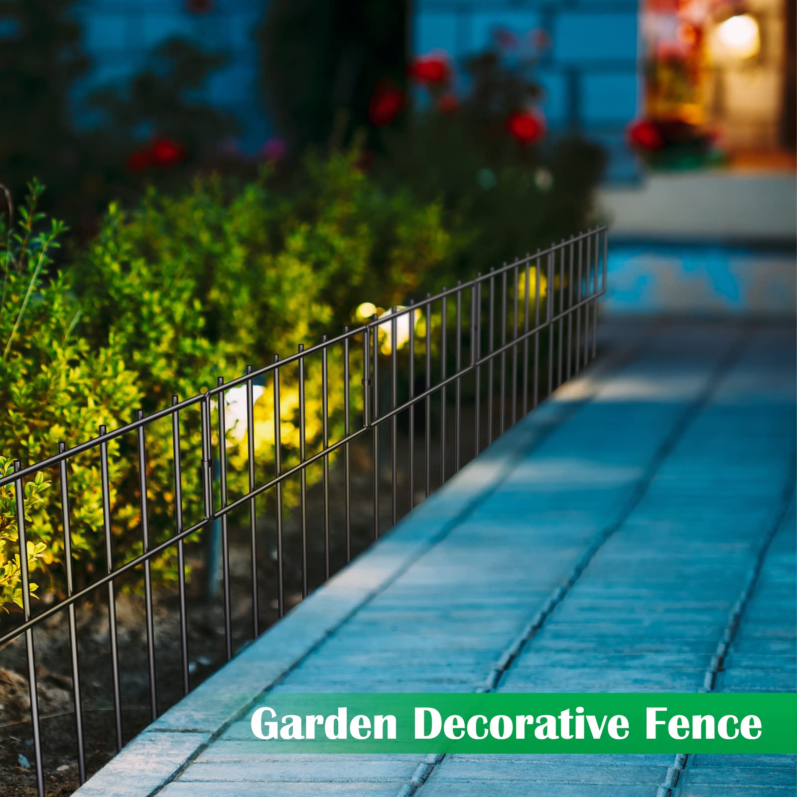 NANANARDOSO 17-inch-high garden border fence highlights privacy and small animal deterrence.