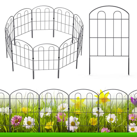 NANANARDOSO 28-pack decorative garden fence outdoors creates a neat border for paths and beds.