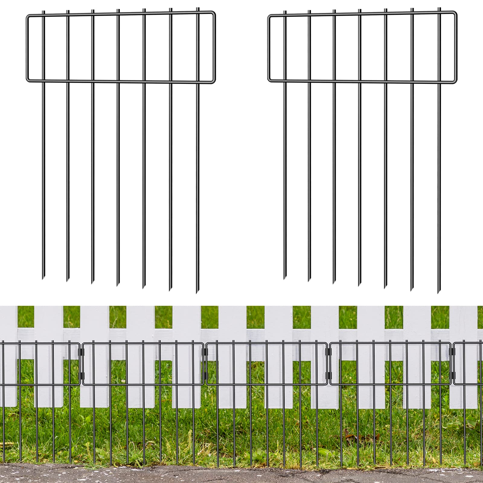 NANANARDOSO barrier fence panel with 12in width and 16.7in height protecting garden edges