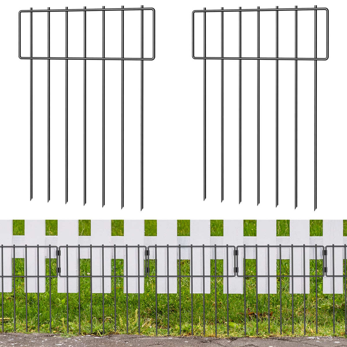 NANANARDOSO barrier fence panel with 12in width and 16.7in height protecting garden edges