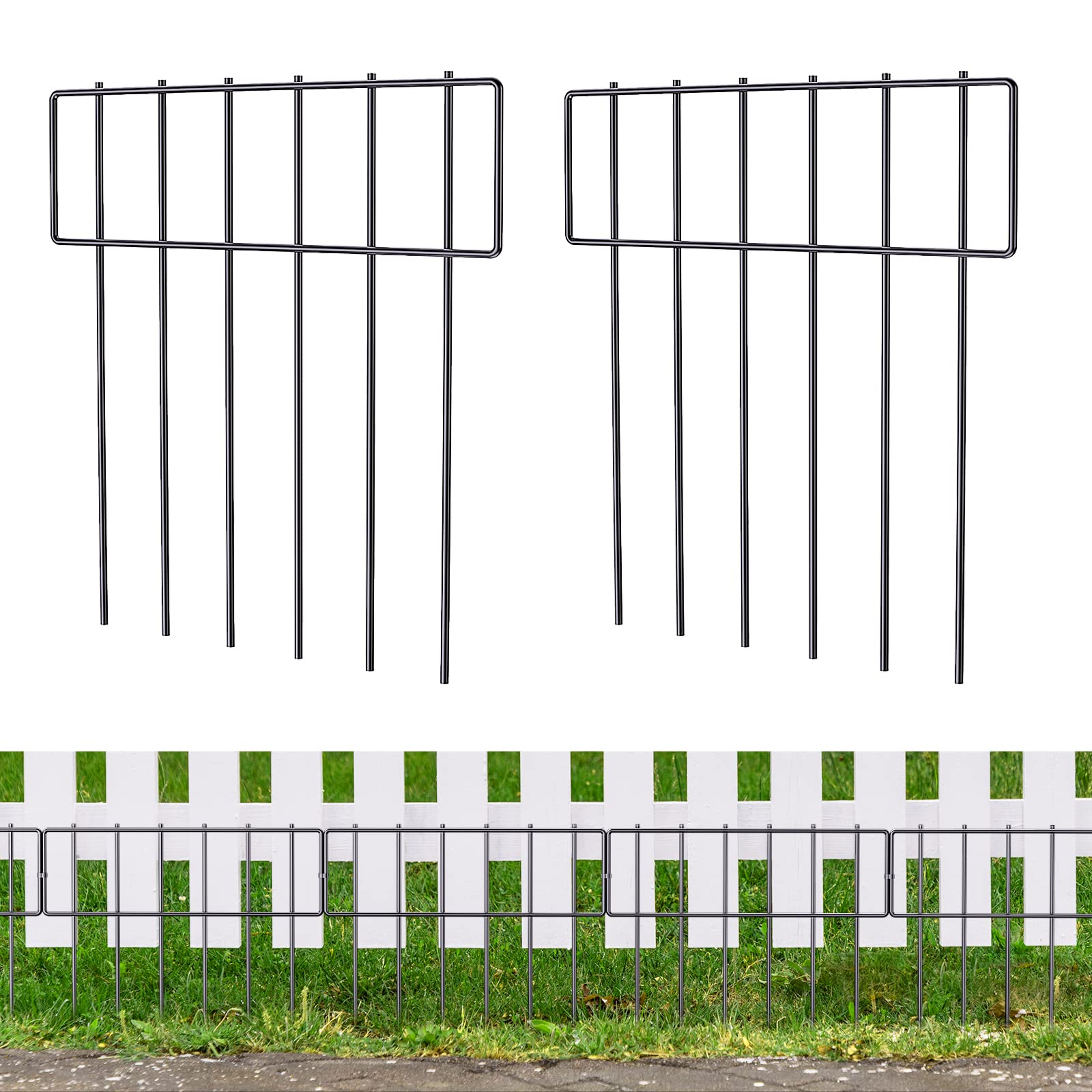 NANANARDOSO animal barrier fence panel displaying 17in height and 10ft length for small pet containment.