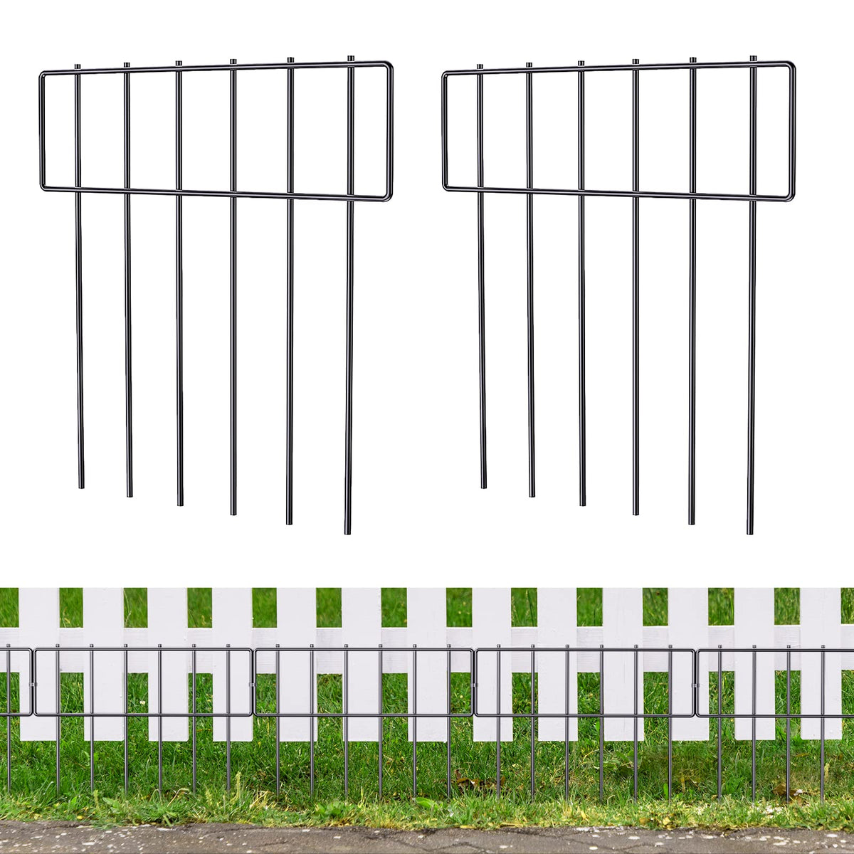 NANANARDOSO animal barrier fence panel displaying 17in height and 10ft length for small pet containment.