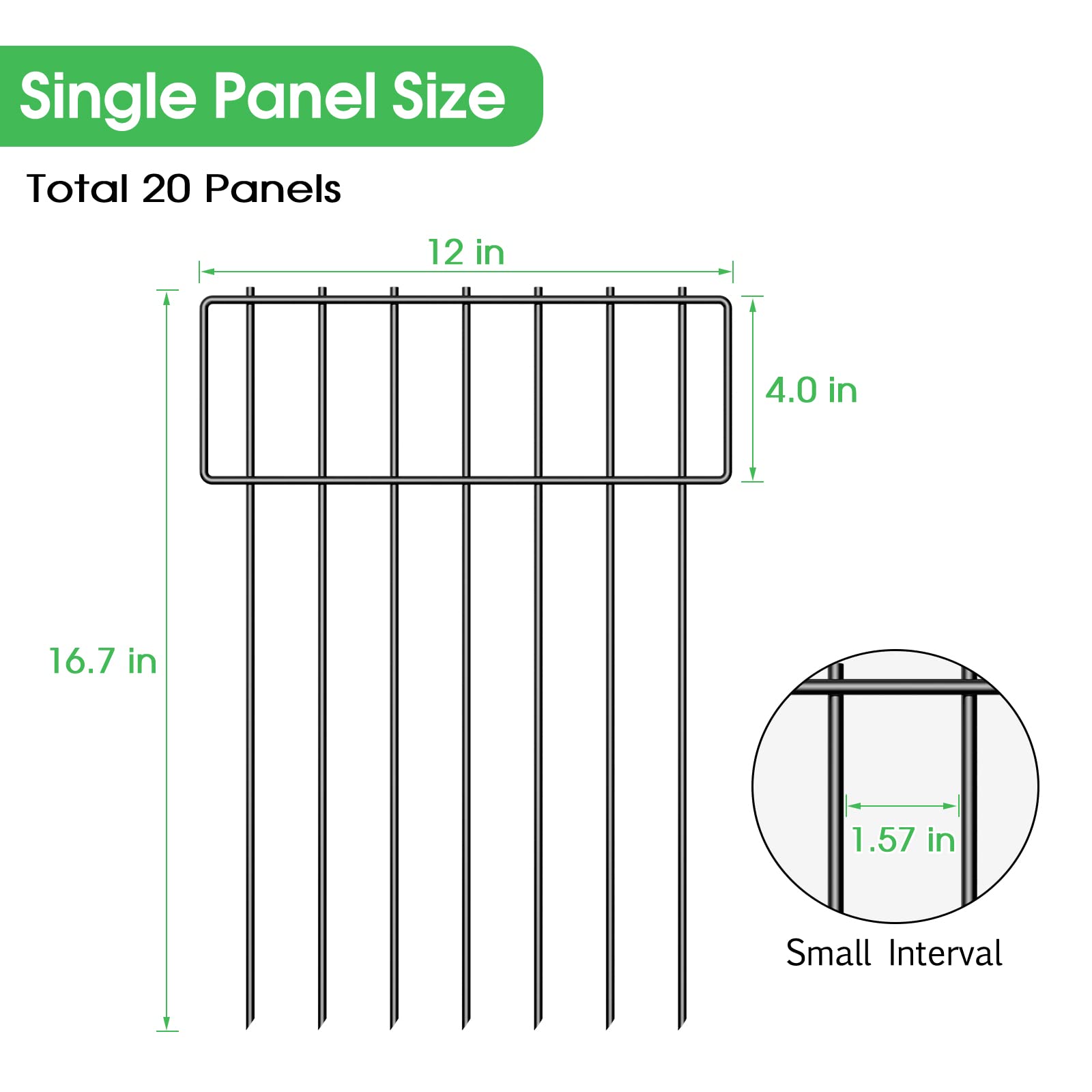 NANANARDOSO animal barrier fence pack shown across a long garden border