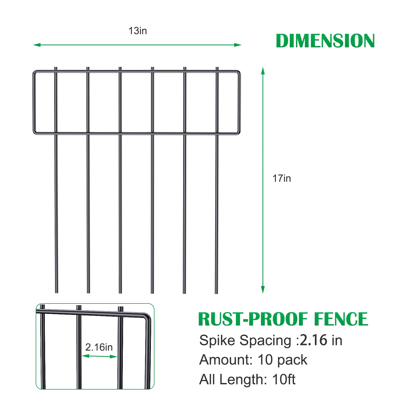 NANANARDOSO ground-install fence showing easy in-ground placement.