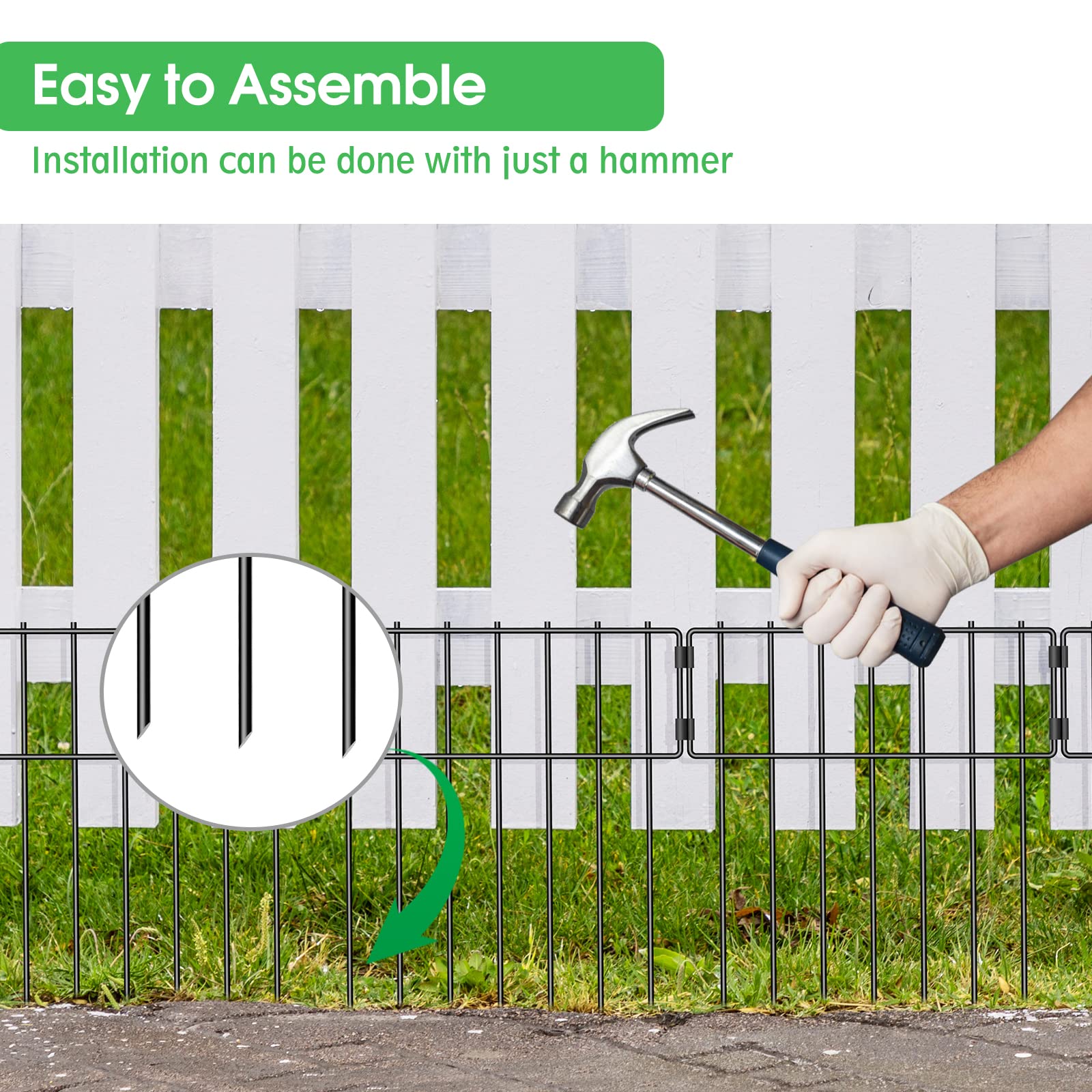 NANANARDOSO no-dig fence panel ready for quick, tool-free installation