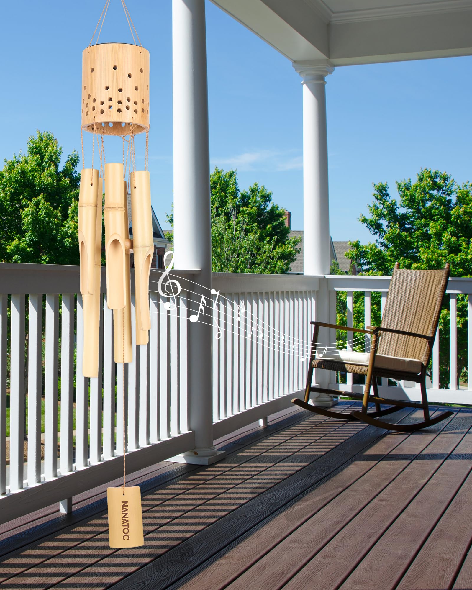 Nanatoc artisan-crafted bamboo wind chimes emphasize craftsmanship