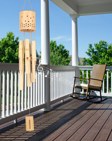 Nanatoc artisan-crafted bamboo wind chimes emphasize craftsmanship