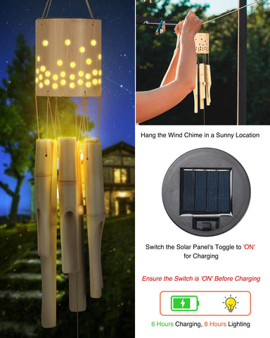 Nanatoc wind chimes on patio garden decor for peaceful sounds