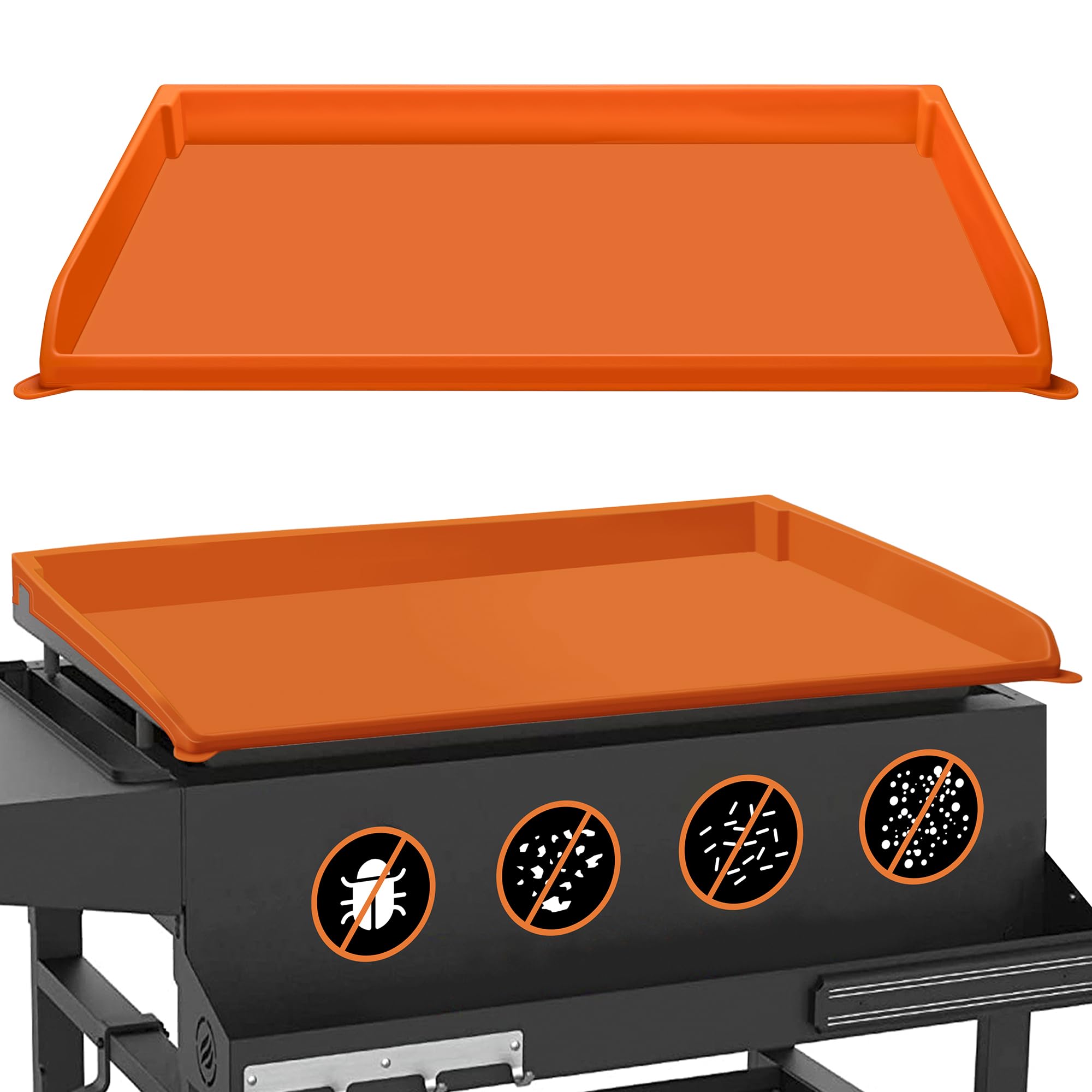 NancyL silicone griddle cover with full-edge design protects Blackstone 28XL from dust