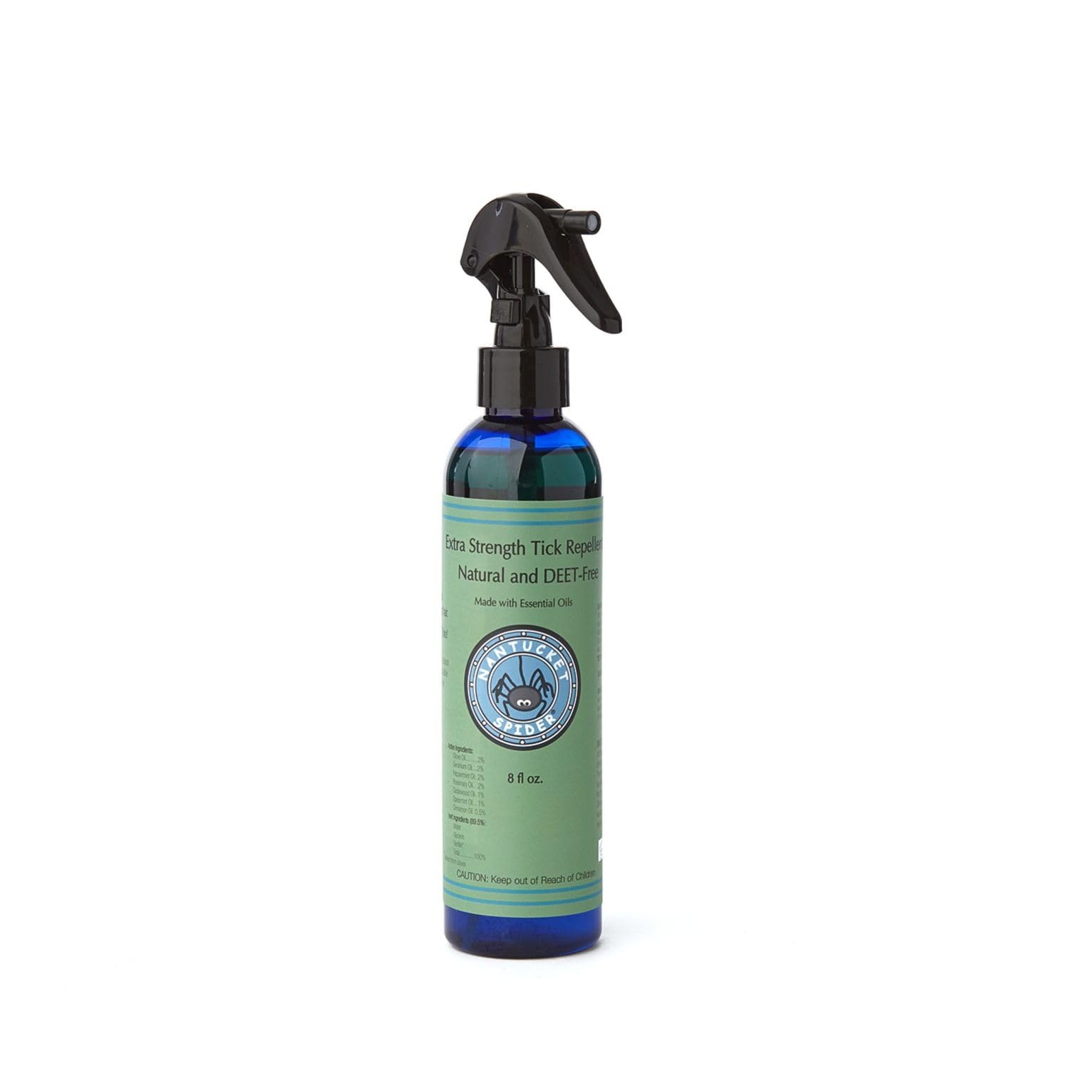 Nantucket Spider Tick Repellent Spray 8 oz bottle protects during outdoor hikes and camping.
