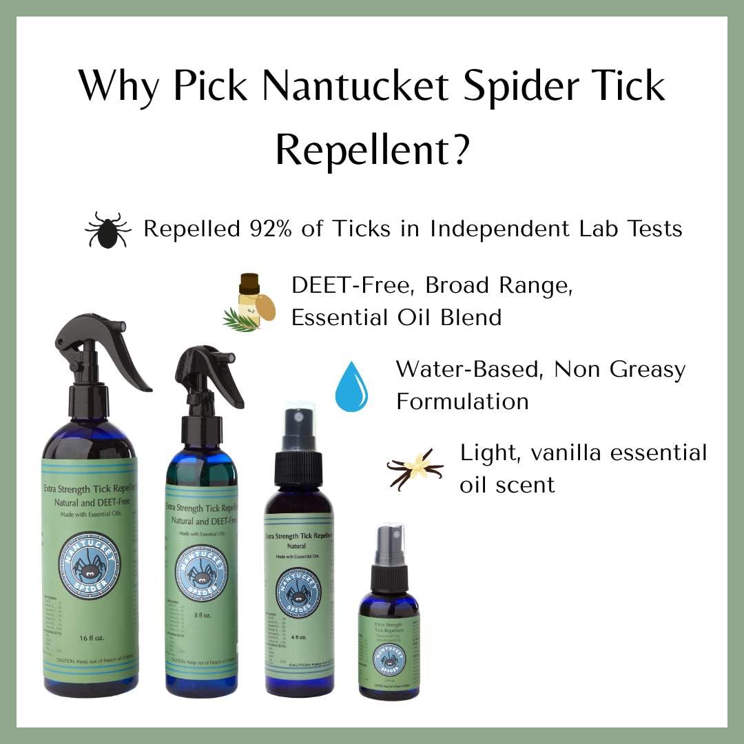Nantucket Spider Tick Repellent Spray packaging ready for easy packing and portability.