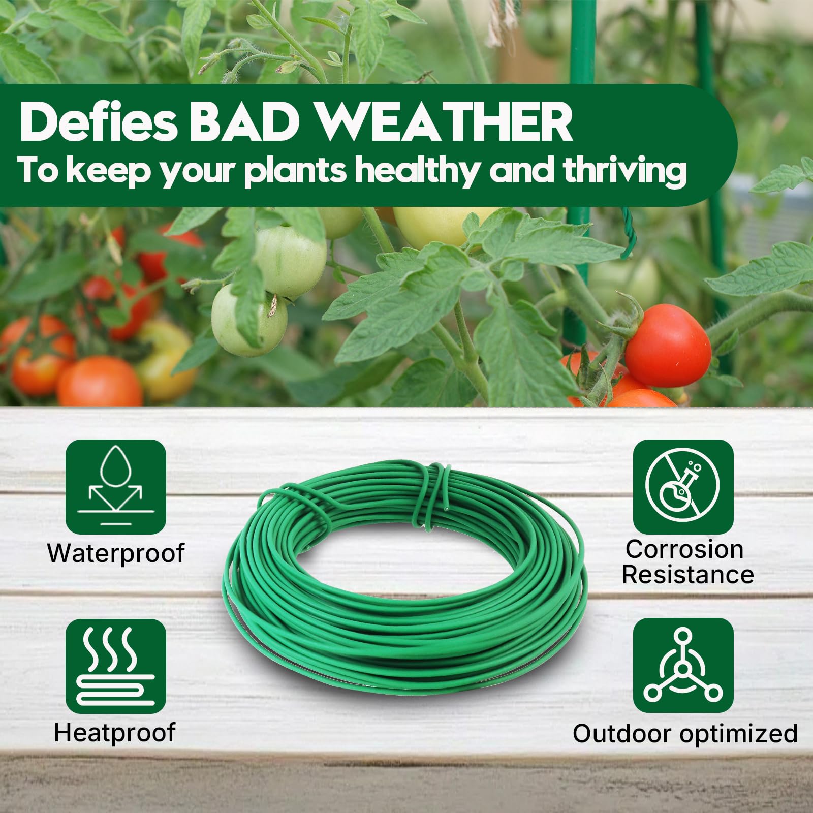 NanWantee metal-core twist tie 2.5mm provides strong support for heavy vegetables.