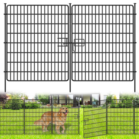 NANYEZH 15-panel no-dig fence with gate demonstrates quick access for temporary setups.