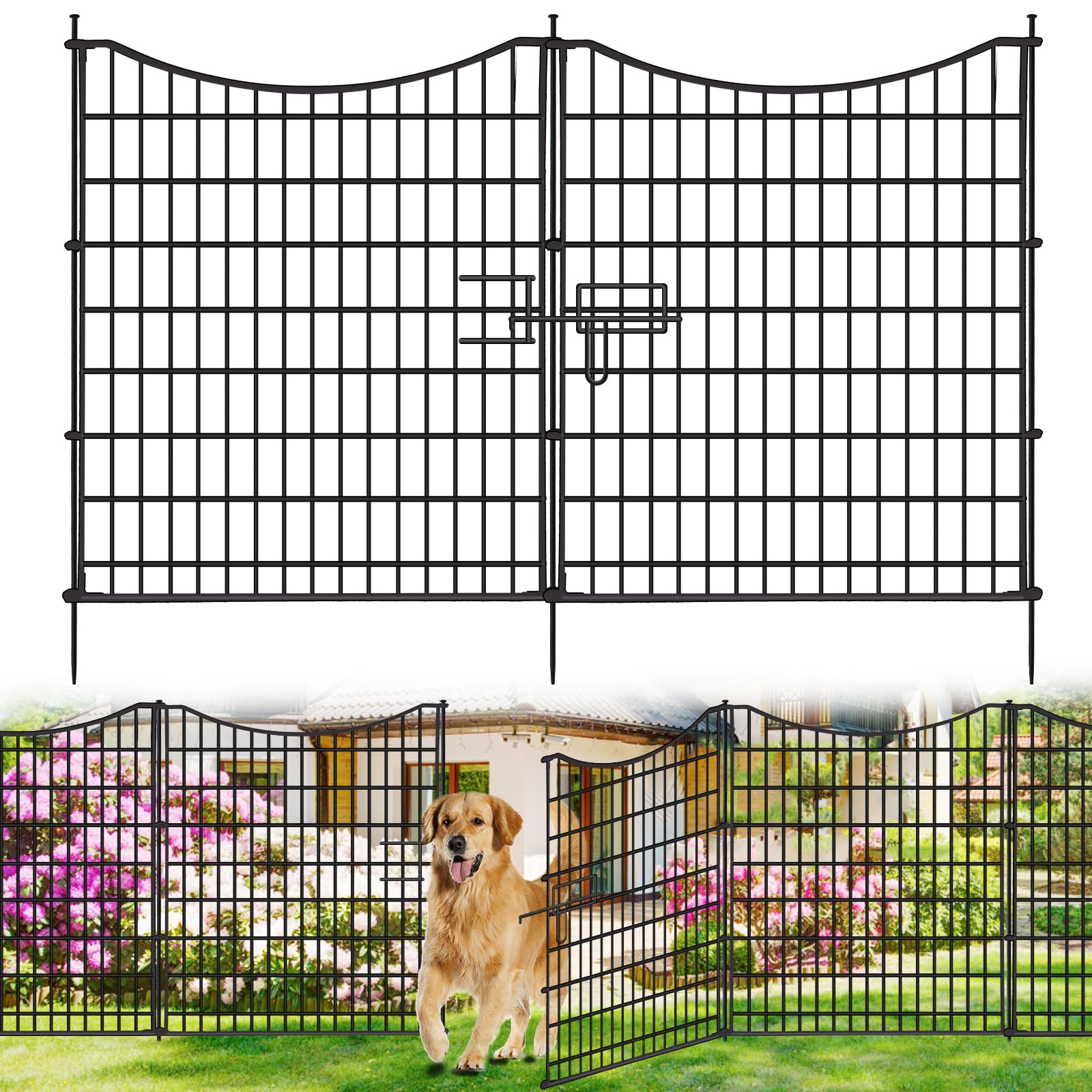 NANYEZH 18-panel garden fence gate demonstrates easy access and portable setup for outdoor spaces.