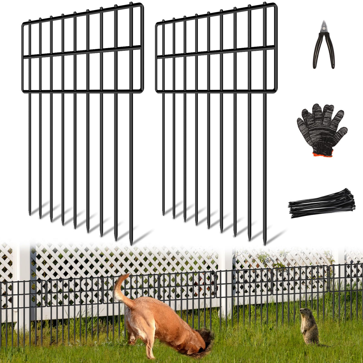 NANYEZH 25-panel garden fence assembly showing modular setup for flexible yard boundaries.