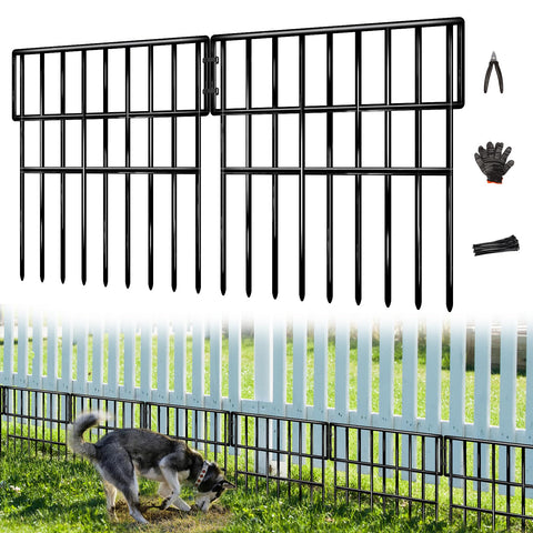 NANYEZH 25-panel no-dig fence spans 27 ft to outline your yard.