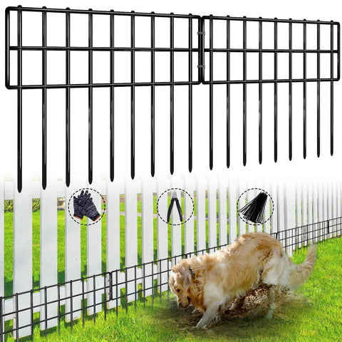 NANYEZH 42.5ft garden fence panels form a long boundary for yard safety