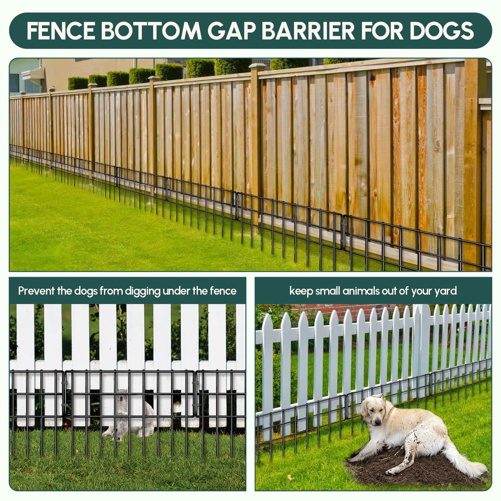 NANYEZH no-dig fence with 1.35in bottom gap to reduce digging
