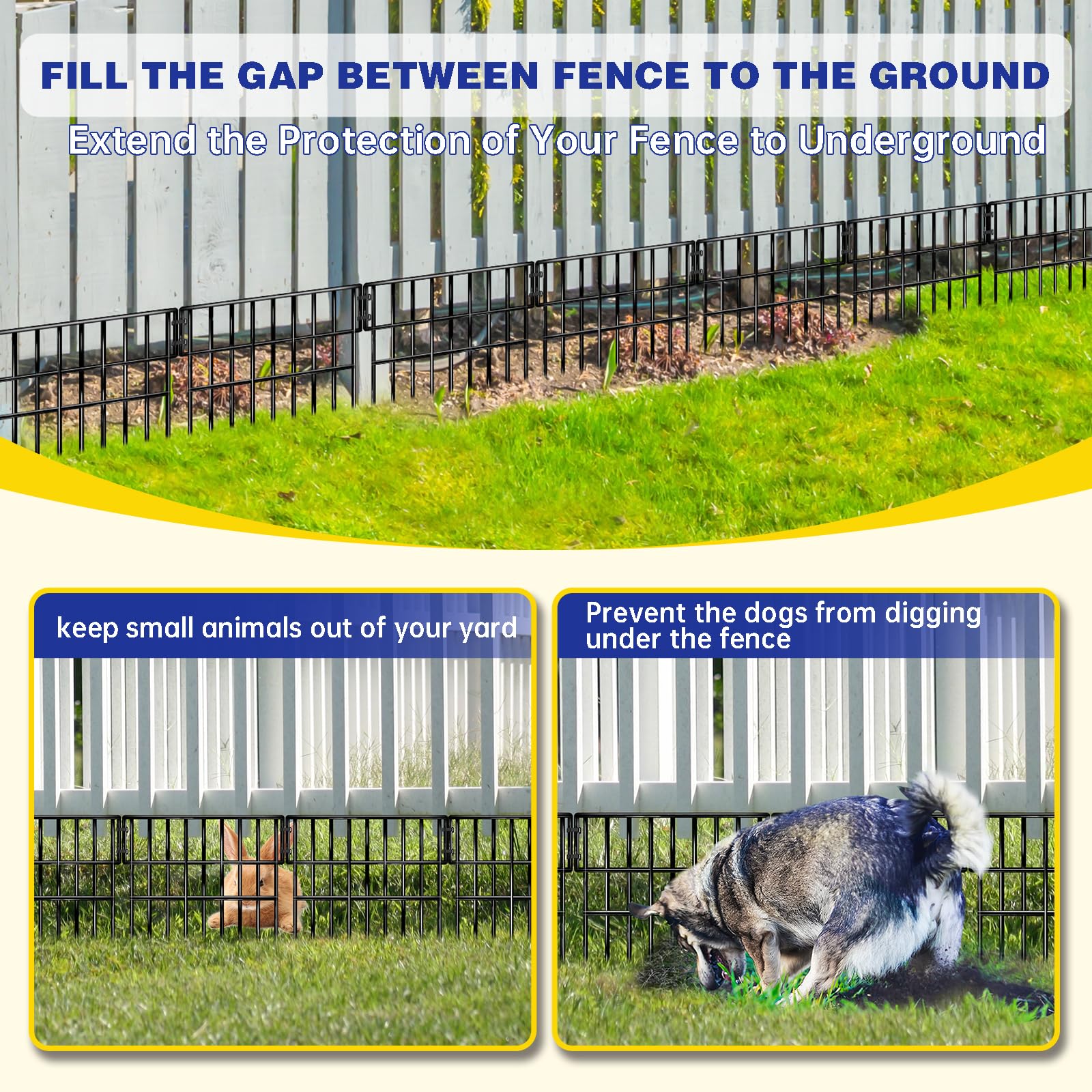 NANYEZH no-dig fence gap 1.25in demonstrates underground protection
