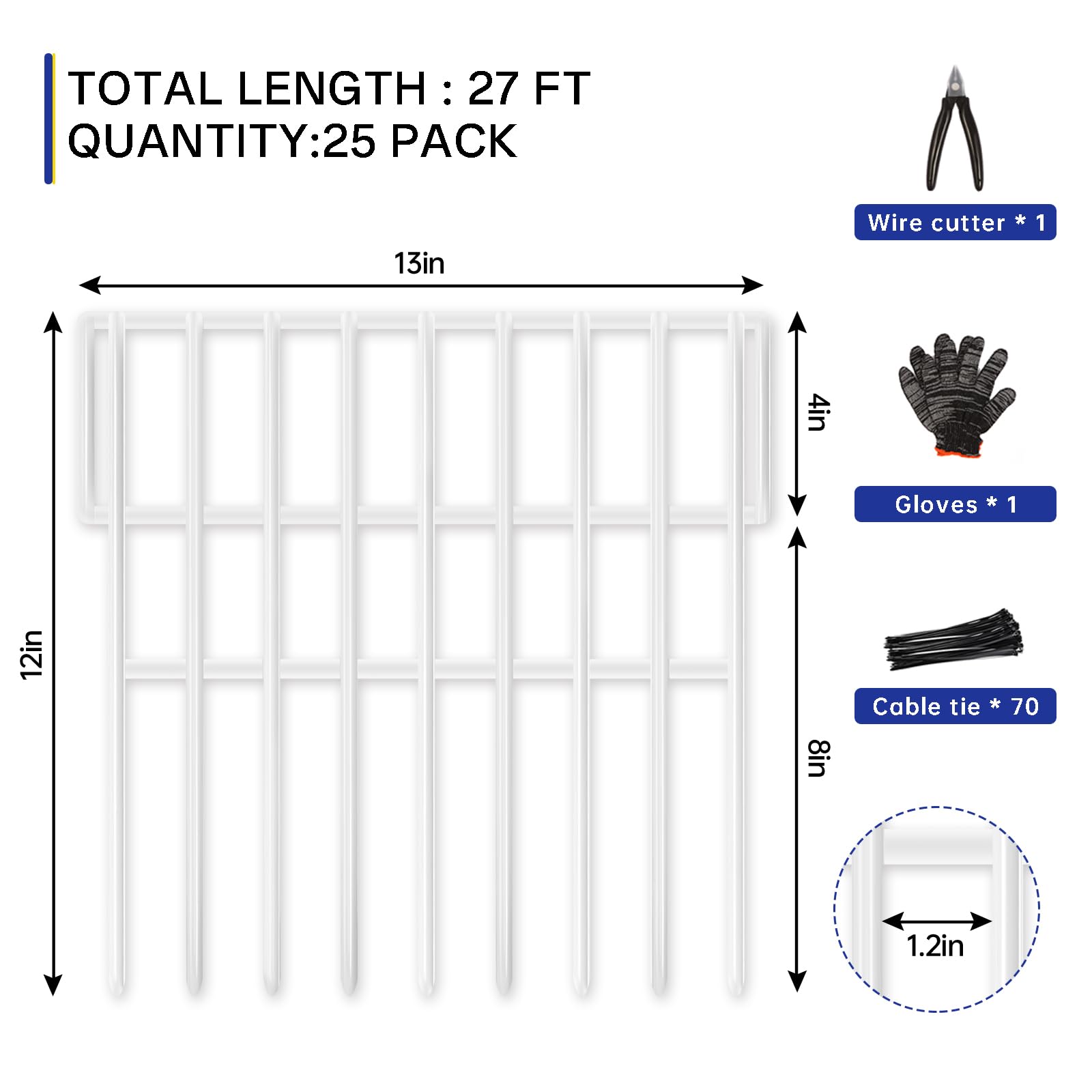 NANYEZH no dig fence gap 1.25in emphasizes underground barrier capacity.