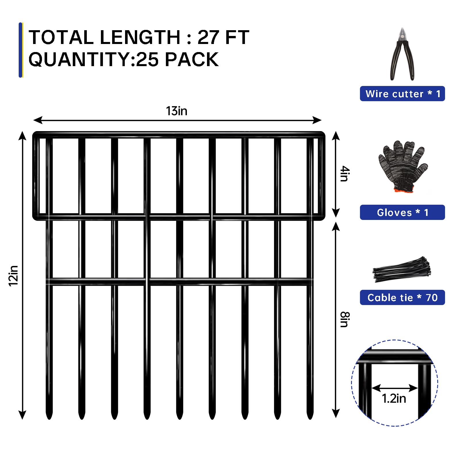 NANYEZH rustproof welded metal fence stands up to weather.