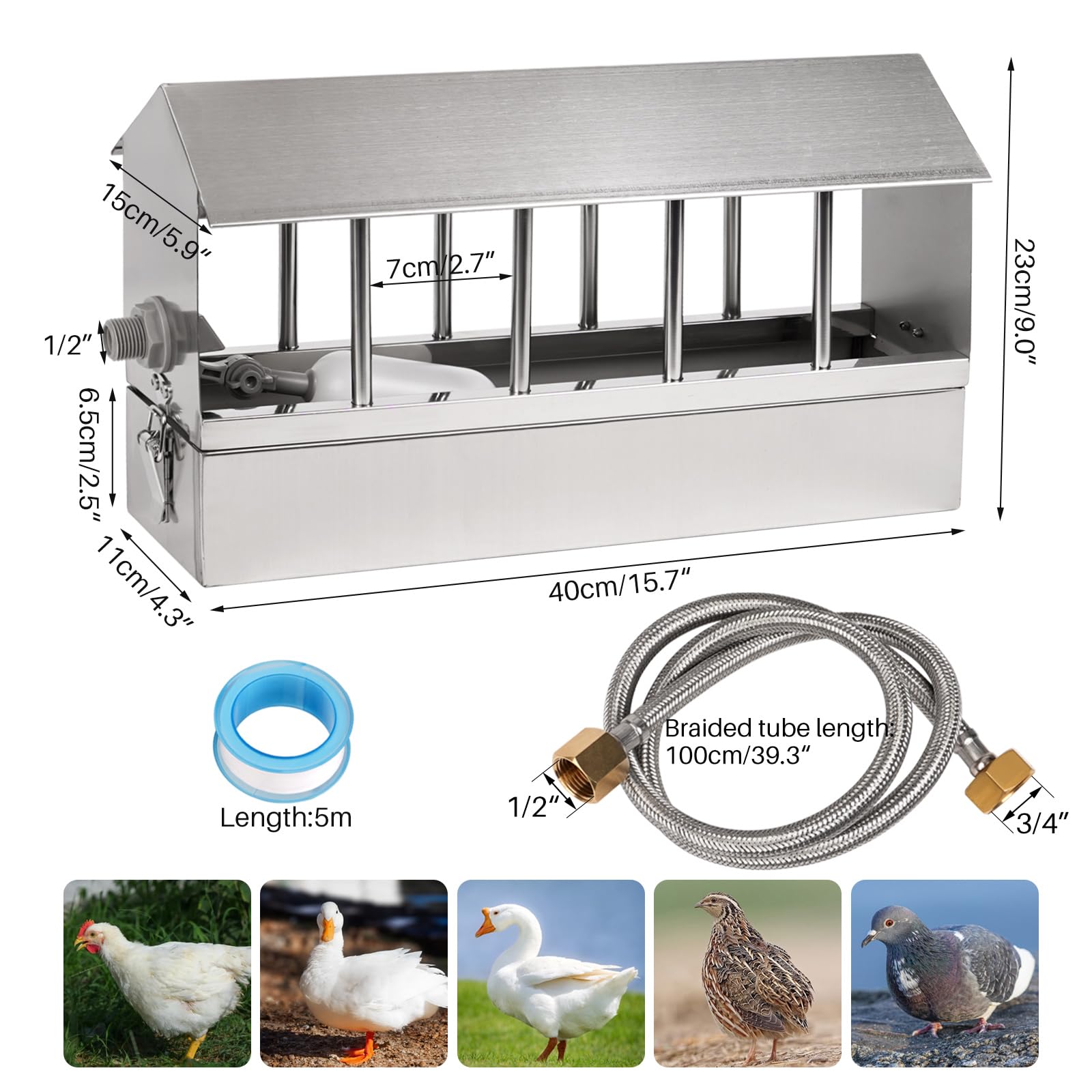 NAOEDEAH design with ten water windows for multiple birds.
