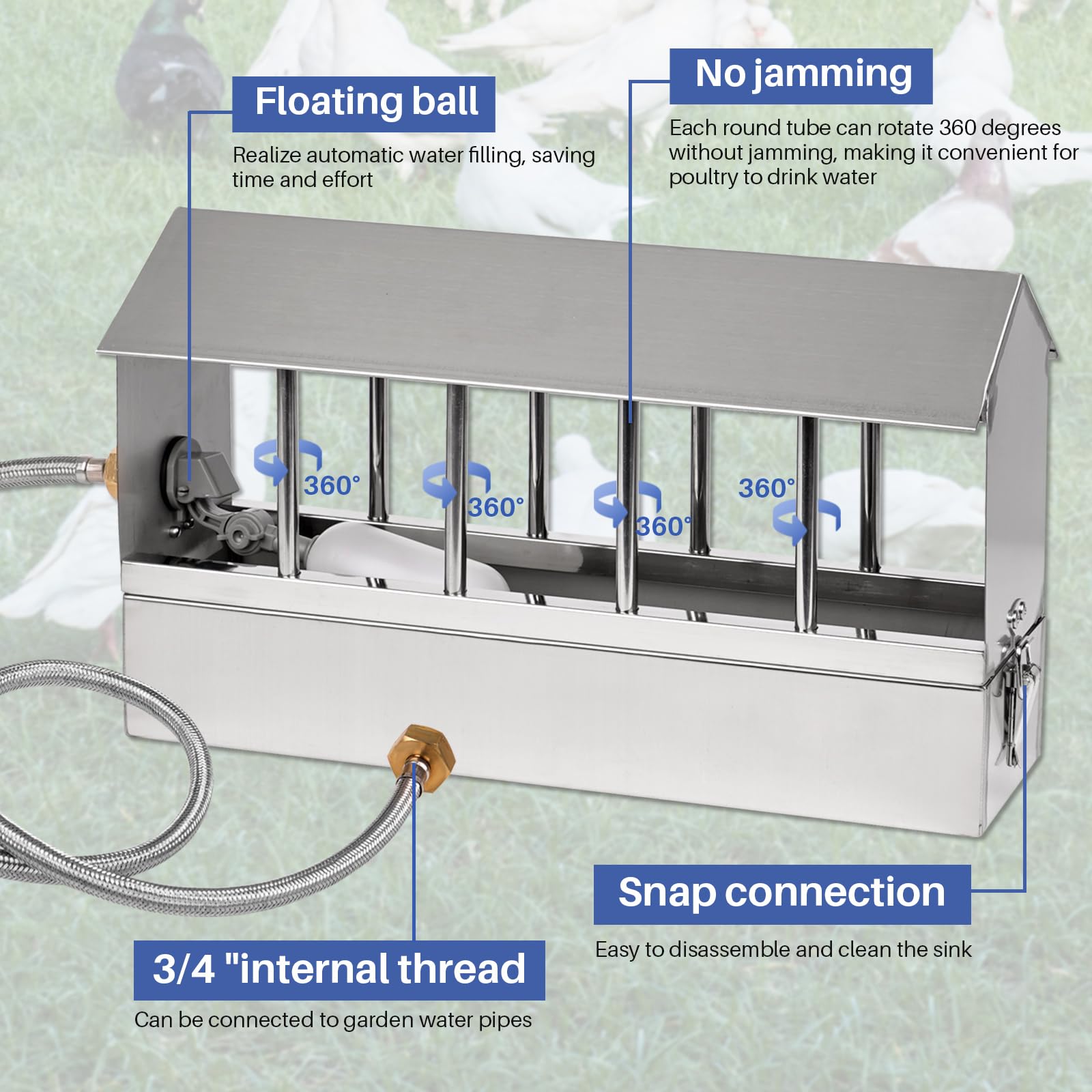 NAOEDEAH braided hoses connect to 3/4 inch GHT fittings.