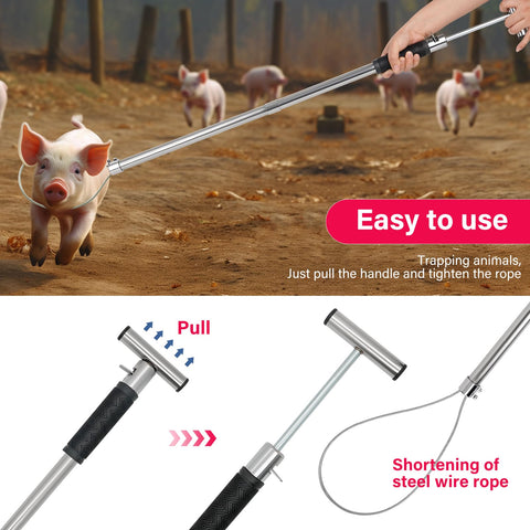 NAOEDEAH dog catcher pole extended for better reach on field tasks.